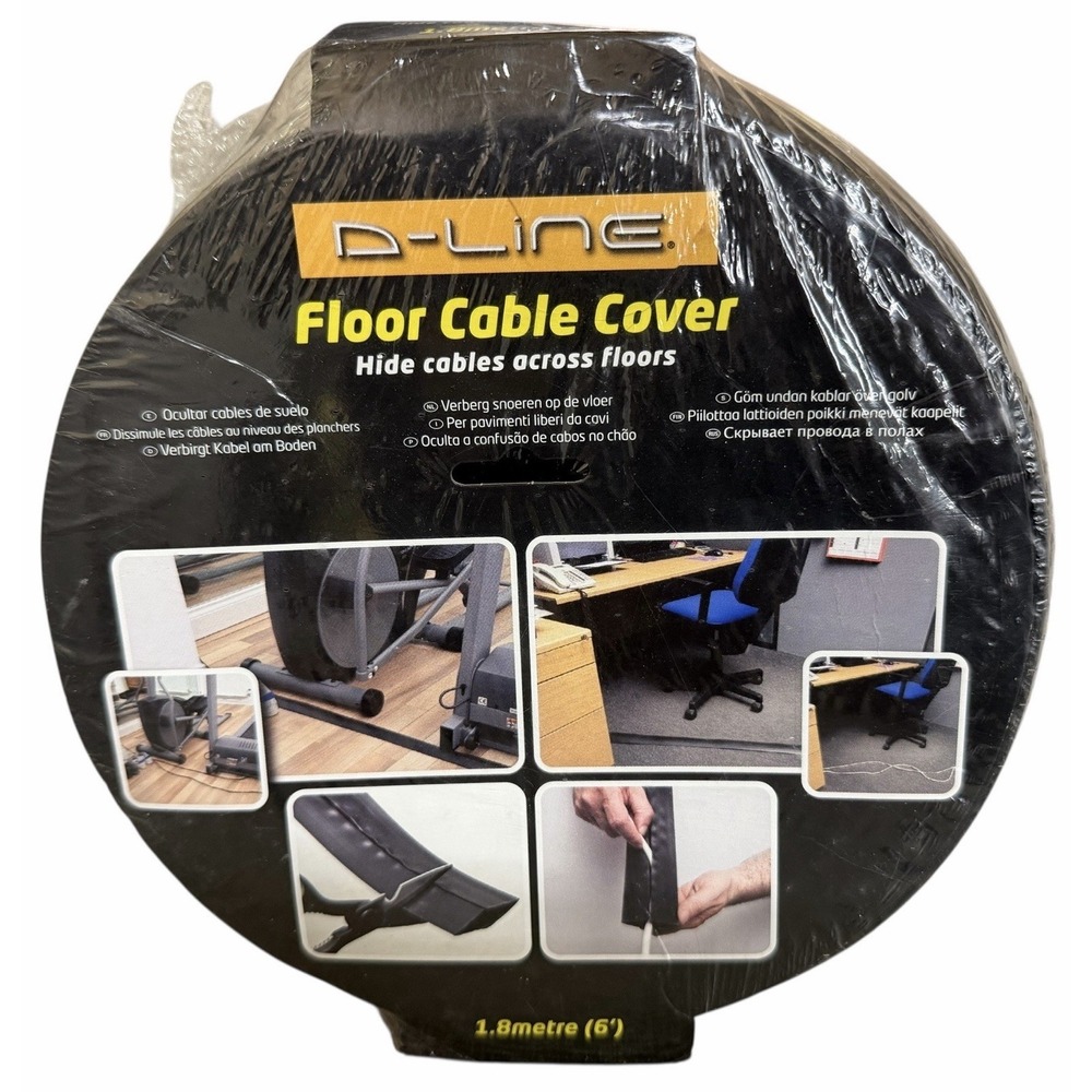 D-Line Floor Cable Cover 6' Length Made In U.S.A.‎ In Black